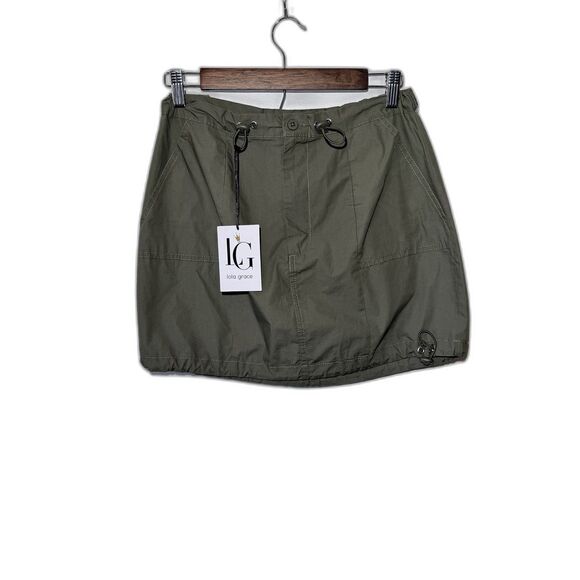 Lola grace Dresses & Skirts - Lola Grace Olive Green Cargo Mini Skirt DrawString, Pockets,  Women’s  XS NWT